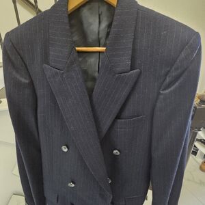 Yves saint laurent Pinstripe Navy Double Breasted  Blazer in size 38R